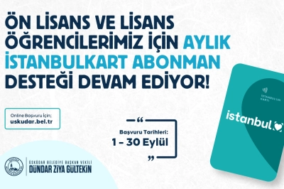 &Uuml;sk&uuml;dar&rsquo;da &Uuml;niversite &Ouml;ğrencilerine Ulaşım Desteğinde Başvuru S&uuml;resi 30 Eyl&uuml;l&rsquo;e Uzatıldı