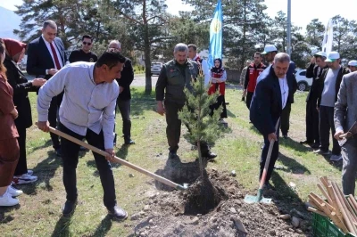 &Uuml;z&uuml;ml&uuml;&rsquo;de fidanlar toprakla buluştu
