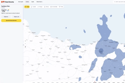 Yandex Hava Durumu, B&ouml;lge Bazlı Anlık Yağış Haritası &Ouml;zelliğini Tanıttı
