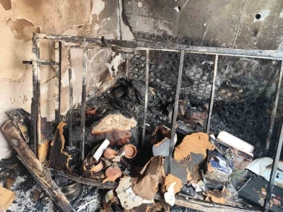 Yangında &ccedil;akmak doldurma t&uuml;pleri patladı: 1 yaralı
