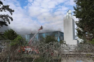 Yatılım malzemesi &uuml;reten fabrikada yangın
