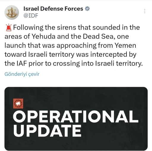 Yemen topraklarından İsrail&rsquo;e f&uuml;ze saldırısı: Sirenler &ccedil;aldı
