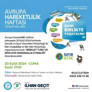 Yeşilyurt&rsquo;ta Avrupa hareketlilik haftası dolu dolu ge&ccedil;ecek
