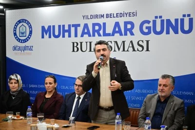 Yıldırım Belediye Başkanı Oktay Yılmaz muhtarlarla buluşarak m&uuml;jdeyi verdi