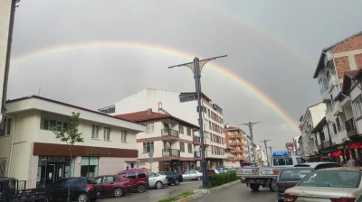 Yozgat&rsquo;ta g&ouml;kkuşağı izleyenlere g&ouml;rsel ş&ouml;len sundu
